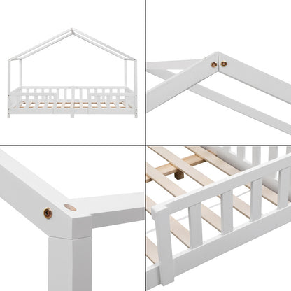 Kinderbed – Kinderbedden – Bedhuisje – Kinderbed Frame – Kinderbed 120x200cm – Valbeveiliging – Massief Dennenhout