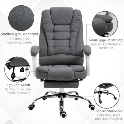 Bureaustoel – Bureaustoelen – Kantoorstoel – Draaistoel – Office Chair – Verstelbare Hoogte 110-118 cm – Uitschuifbare Voetensteun