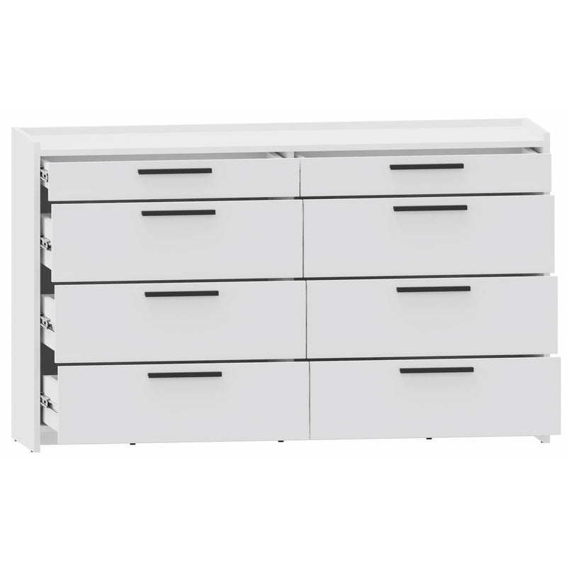 Kast – Opbergkast – Ladekast – Dressoir – Garderobekast – Wit – 6 Lades – Gelamineerd MDF