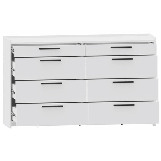 Kast – Opbergkast – Ladekast – Dressoir – Garderobekast – Wit – 6 Lades – Gelamineerd MDF