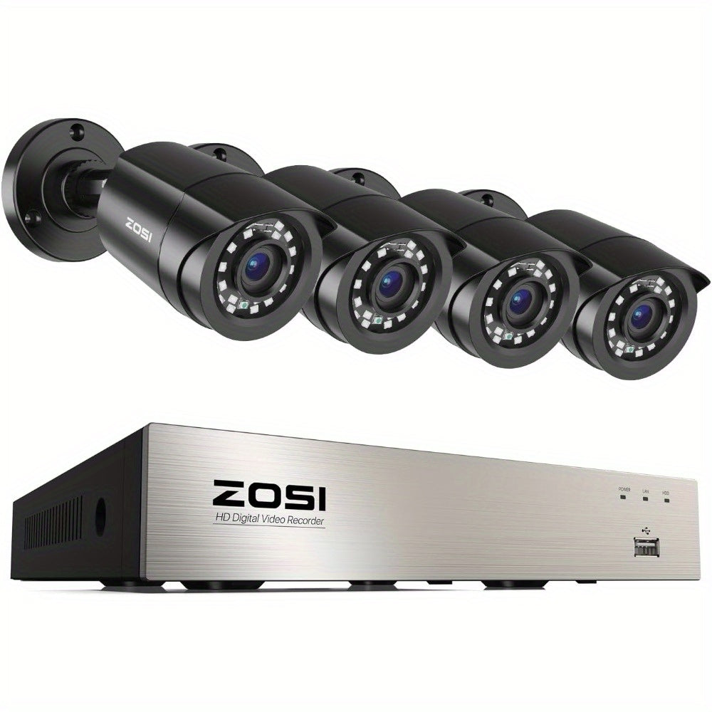 1080p Beveiligingssysteem – CCTV Camera Set – Surveillance Camera’s – Video Bewaking – HD Veiligheidscamera – 4 Camera’s 1920TVL – H.265+ Opname – Remote Access