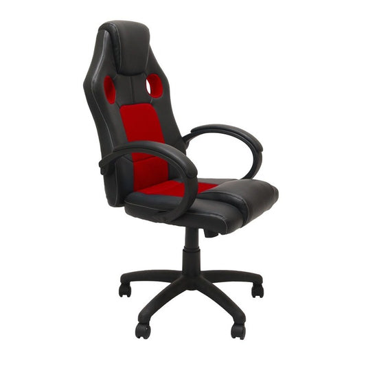 Draaistoel – Bureaustoel – Gamestoel – Werkstoel – Kantoorstoel – Ergonomisch Design – Verstelbare Rugleuning Tot 180° – Rood-Zwarte Kleur