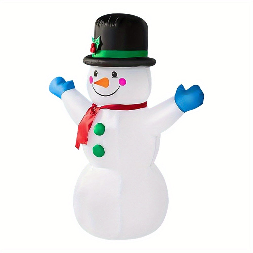 120cm Self-Standing Inflatable Snowman Outdoor Decoration with Top Hat & Scarf - Heavy-Duty Polyester Winter Holiday Lawn & Garden Decor, No Electricity Needed, Easy Setup with Pump, Christmas & New Year Party Decorations, Xm