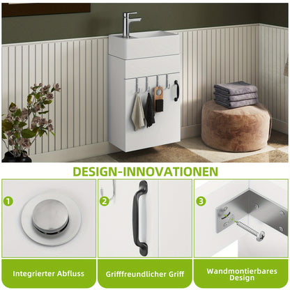 Wastafelmeubel – Badkamermeubel – Opbergkast – Wastafelkast – Toiletkast – Compact Ontwerp – Keramische Wastafel Zonder Kraan