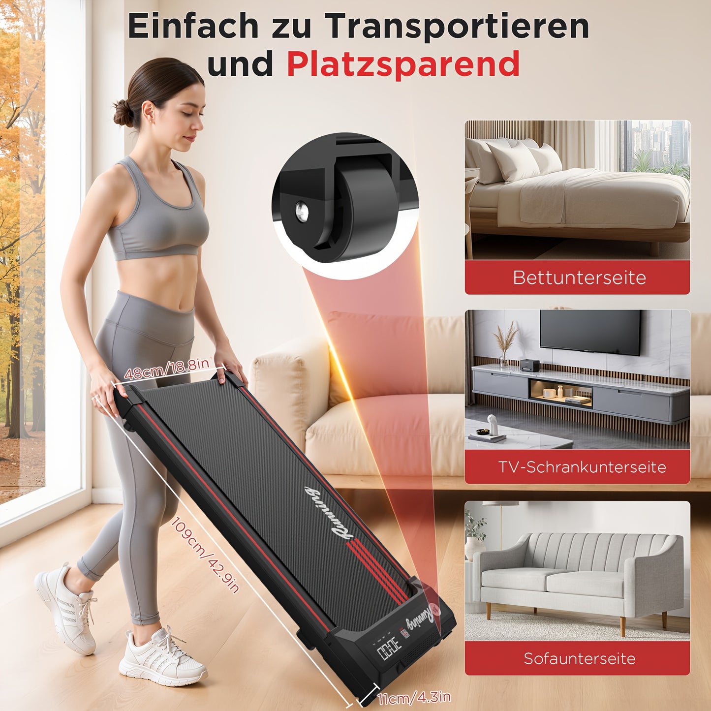 2-in-1 Folding Treadmill with Remote Control & Music Playback, LED Display, 37.5x90cm Running Belt, No-Assembly Design, Quiet Operation, Compact Space-Saving Home Gym Equipment with App Connectivity, 220-240V, European Plug,