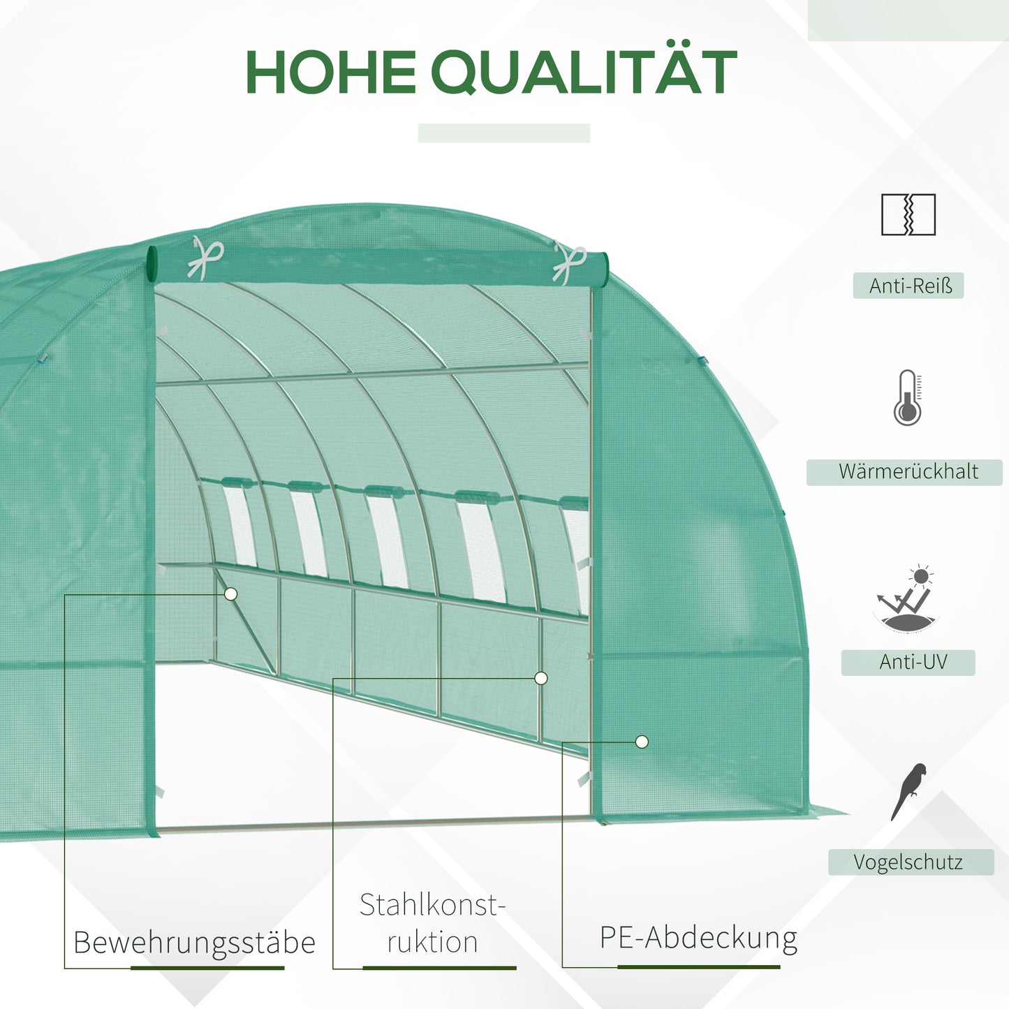 Kweekkas – Tuinkas – Broeikas – Tunnelkas – Moestuin Kas – 350x200x200 cm – Waterafstotende Folie – Mesh Ventilatieraam