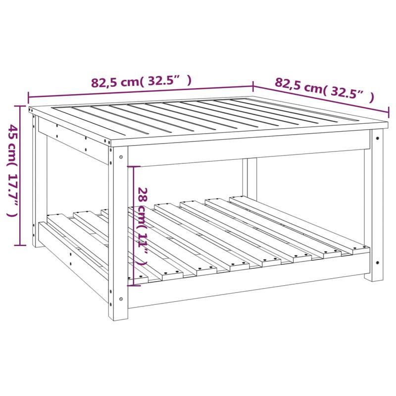 Outdoor Table Made of Solid Douglas Wood, Measuring 82, 5X82, 5X45 Cm, with a Removable Design for Convenience