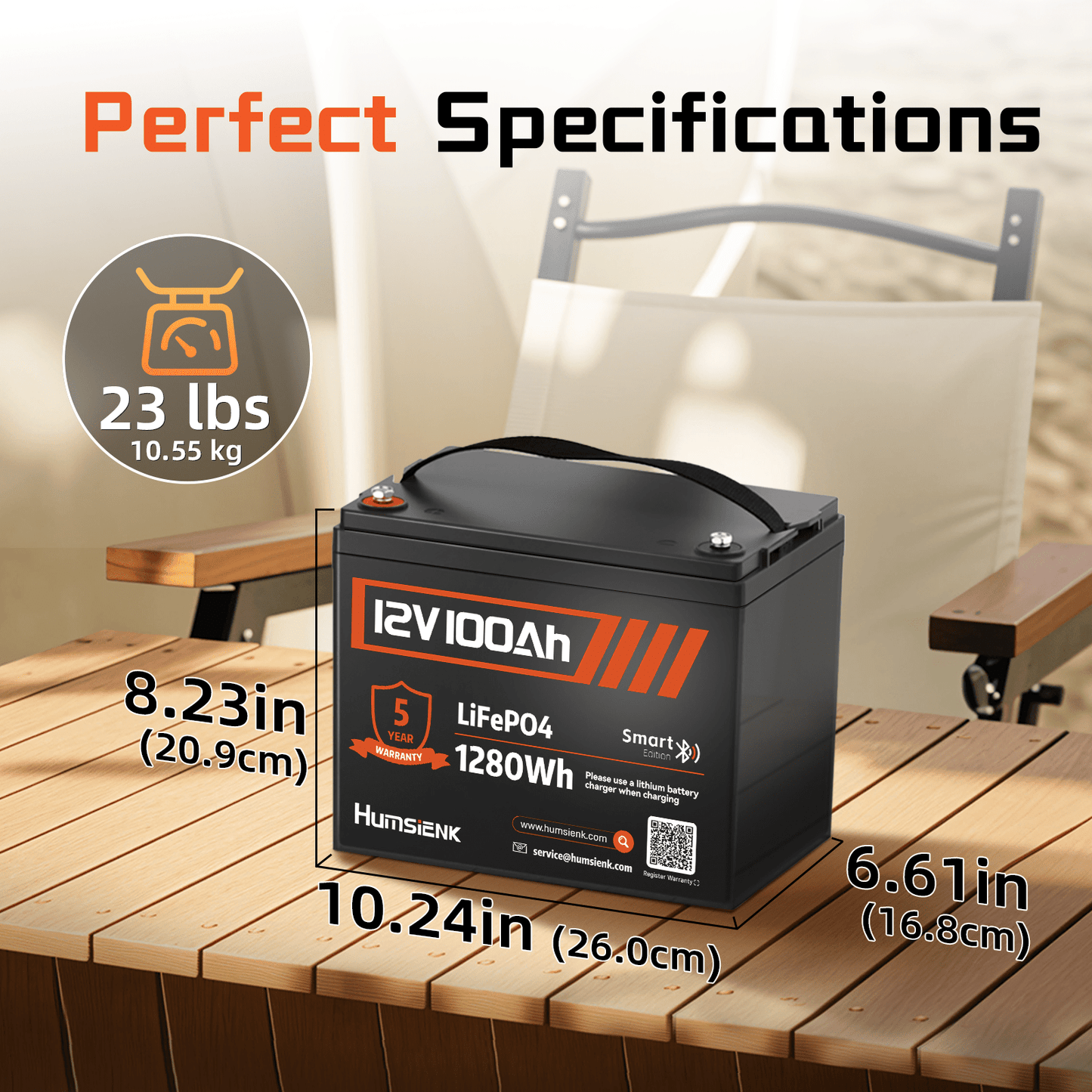 12V 100Ah LiFePO4 Accu – Lithium Batterij – Energieopslag Batterij – Camping Accu – Boot Accu – Langdurige Energie – 15000+ Cyclus Levensduur – Geïntegreerde BMS Veiligheid