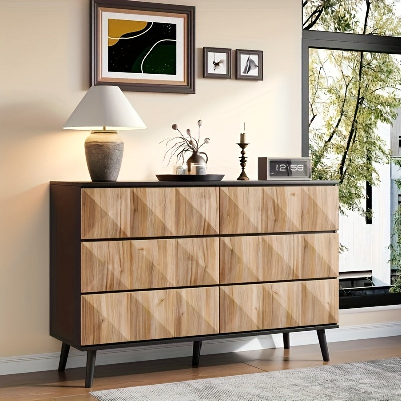 Ladekast – Ladenkast – Kommode – Opbergkast – Dressoir – 6 Lades – Duurzaam Bamboe – Compact 69 cm Hoog