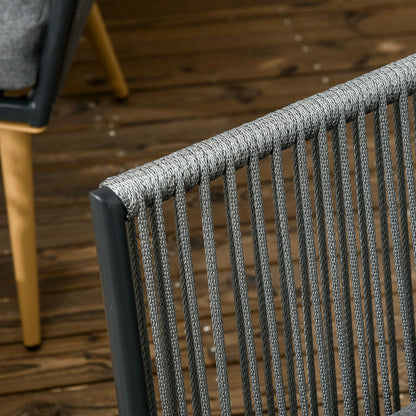 Tuinmeubelset – Tuinbank – Tuinstoel – Loungeset – Buitenmeubel – Grijs – Comfortabele Kussens – Weerbestendig Vlechtwerk