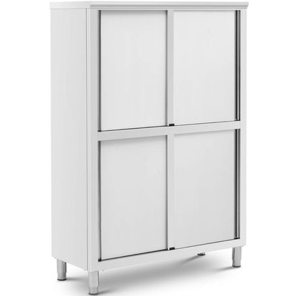 Keukenkast – Opbergkast – Buffetkast – Stellingkast – Keukenmeubel – RVS Schuifdeuren – 120x50x180 cm – 200 kg Draagvermogen