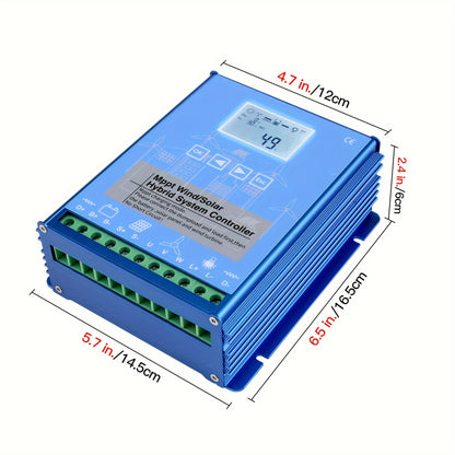 2000W Wind Zonne-Omvormer – Hybride MPPT Controller – Off-Grid Laadregelaar – Energie Inverter – 12V/24V/48V Systeem – LCD Display – Automatische Schakelaar