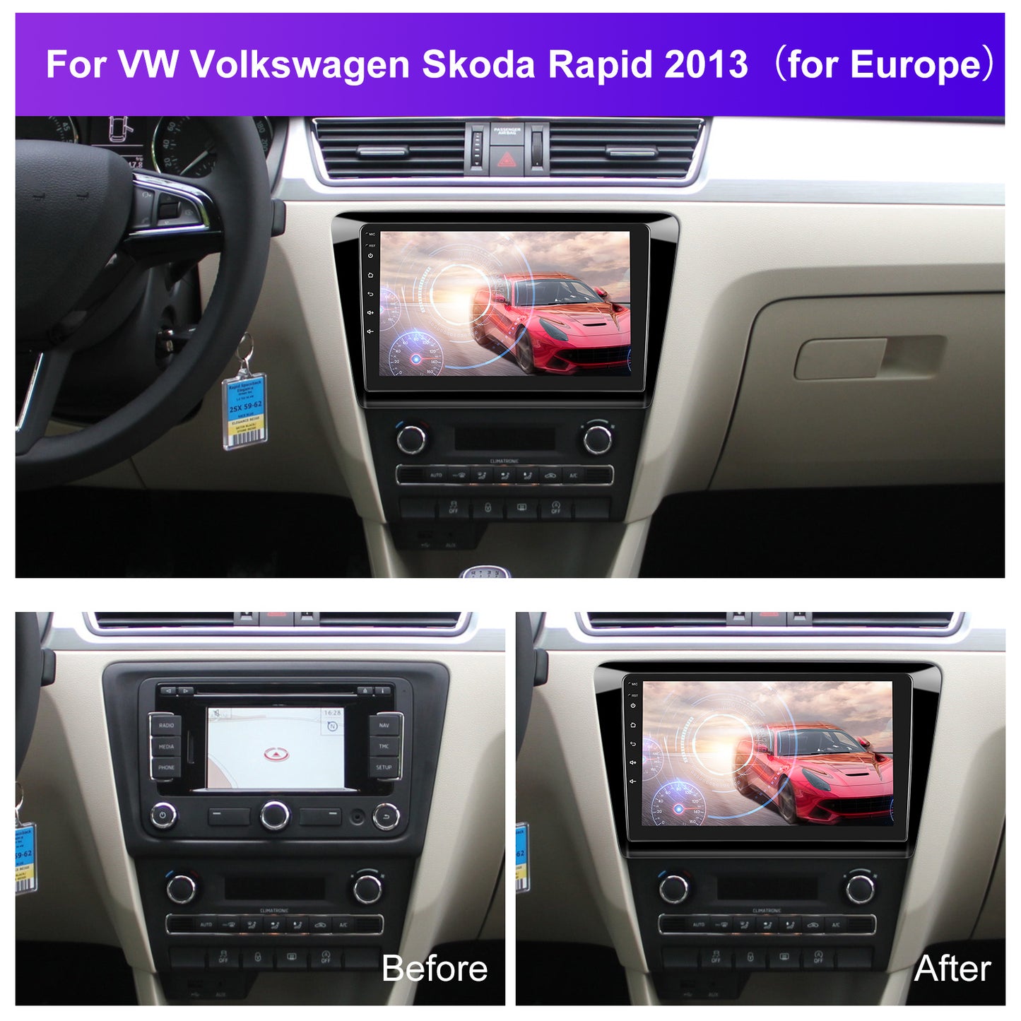 Android 15 Car Stereo – DAB Radio – Multimedia Systeem – Navigatie – Autoradio – 9 Inch IPS Touchscreen – Draadloze CarPlay & AHD Achteruitrijcamera