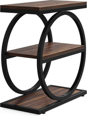 Bijzettafel - Bedtafel - Zijtafel - 30 x 60 x 65 cm - Nachtkastje Kleine Salontafel - voor Woonkamer Slaapkamer - Bruin