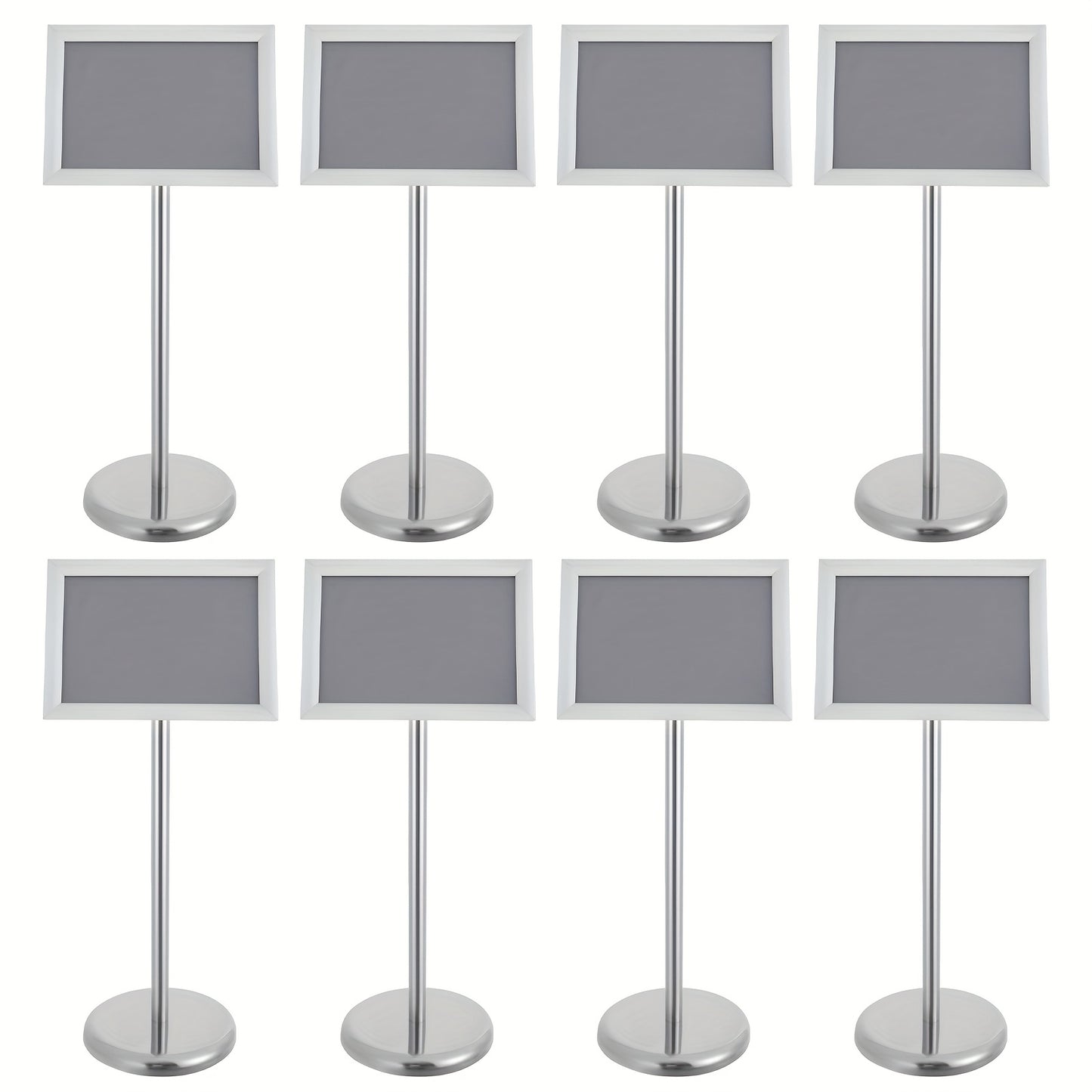 Folderhouder – Brochurehouder – Folderrek – Reclamehouder – Display – Verstelbare Hoogte 80-130 cm – RVS en PVC