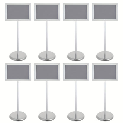 Folderhouder – Brochurehouder – Folderrek – Reclamehouder – Display – Verstelbare Hoogte 80-130 cm – RVS en PVC