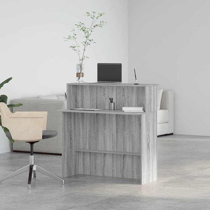 Balie – Reception Desk – Baliepaneel – Ontvangstbalie – Balietafel – Grijs – Houtmateriaal – Compact 100x50x103,5 cm