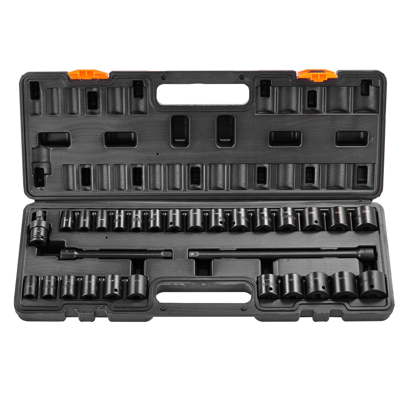 Slagmoersleutel Doppen Set – Slagmoersleutel Bits – Ratelsleutel Set – Sockets Gereedschap – 6-Punts Ontwerp – 29-Delig Met Metalen Opbergtrolley – Duurzaam Gelegeerd Staal