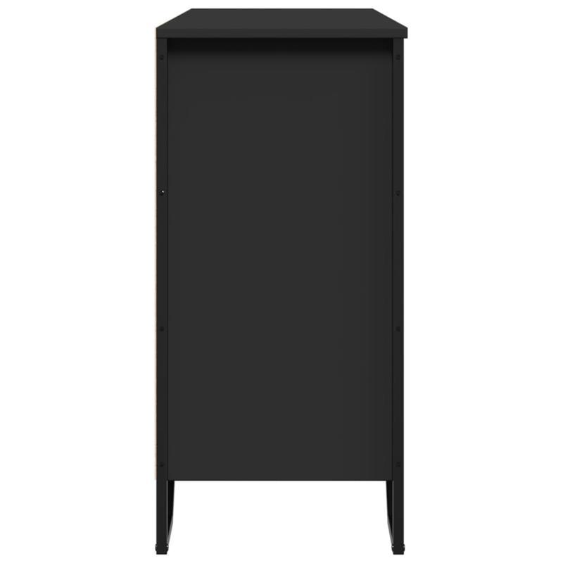 Sideboard 101x35.5x74.5cm Processed Wood Black Practical and removable