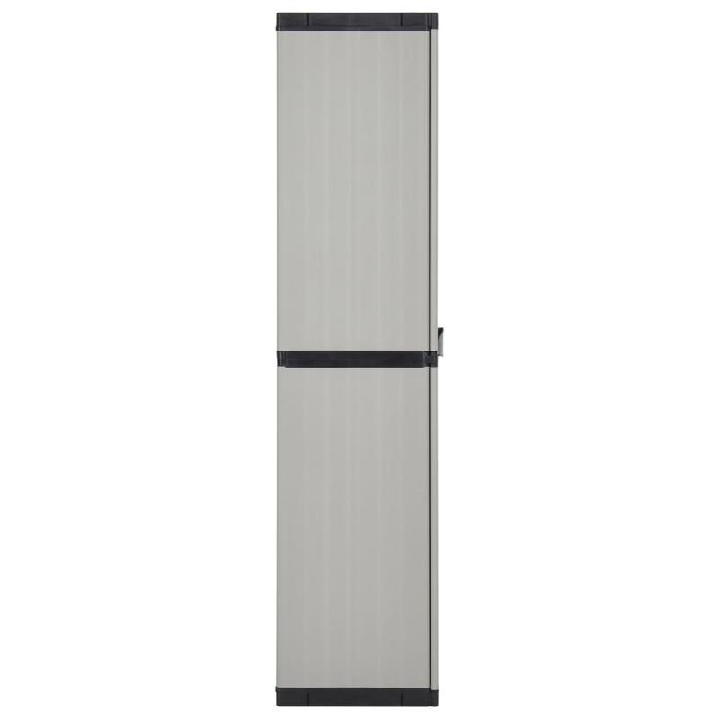 Tuinkast – Buitenopbergkast – Bergkast – Tuinberging – Kasten Voor Buiten – Grijs Zwart – 3 Planken – Duurzaam Kunststof