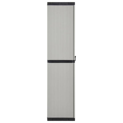 Tuinkast – Buitenopbergkast – Bergkast – Tuinberging – Kasten Voor Buiten – Grijs Zwart – 3 Planken – Duurzaam Kunststof