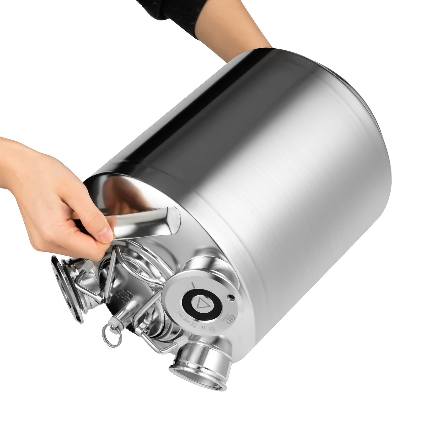 Bierfust Reinigingsvat – Fust – Keg – Bieraansluiting – Fustkoppeling – Roestvrijstaal 304 – 10 Liter Capaciteit