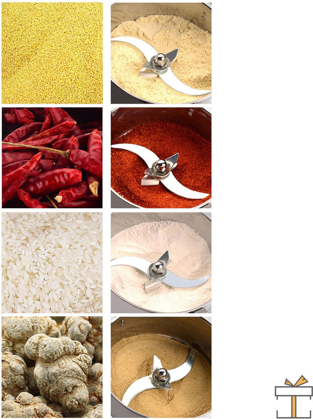 Professionele Elektrische Graanmolen - Spice Grinder - Kruidenmolen - Kruiden Maler - RVS - 2500W - 800 gram