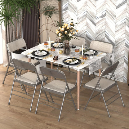 Set van 2 Opvouwbare Conferentiestoelen – Eetkamerstoelen van Comfortabele Stof met Stalen Frame – Stevige Opvouwbare Stoelen voor Binnen en Buiten, Bruin, 45x48x78 cm