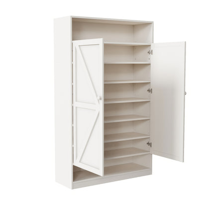 Double Door Multi-functional Shoe Cabinet, Large Storage Space, 8 Layers Of Partition Storage Cabinet