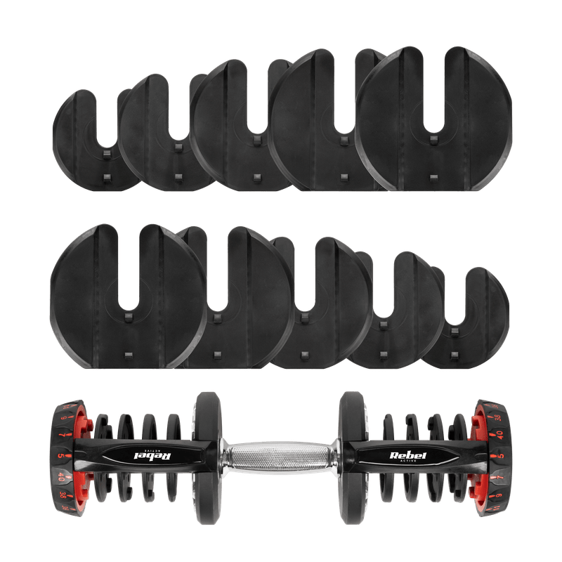 Dumbbell – Halter – Verstelbare Halter – Gewicht – Krachttrainer – Verstelbaar tot 40 kg – Gietijzer met Kunststof Coating