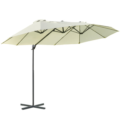 Dubbele Parasol – Tuinparasol – XL Parasol – Terrasparasol – Zonwering – Met Zwengel – Metalen Frame – Groot Schaduwoppervlak 440x270x250 cm – UV Bescherming