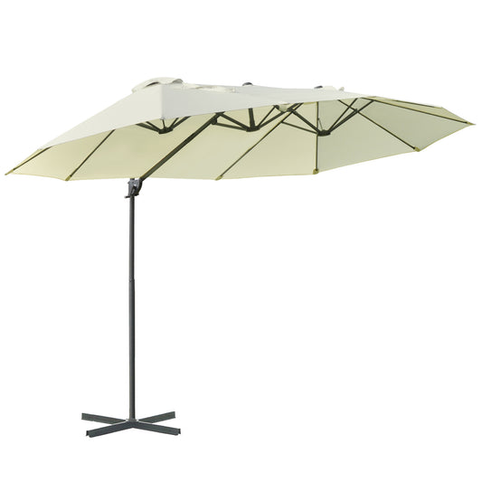 Dubbele Parasol – Tuinparasol – XL Parasol – Terrasparasol – Zonwering – Met Zwengel – Metalen Frame – Groot Schaduwoppervlak 440x270x250 cm – UV Bescherming
