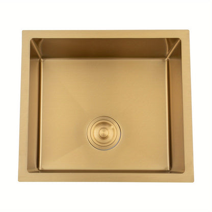 Keukenspoelbak – Spoelbak – Wasbak – Gootsteen – Enkele Spoelbak – RVS 201 – Grote Capaciteit 50x45 cm – Diepte 19,9 cm – Krasbestendig & Eenvoudige Installatie