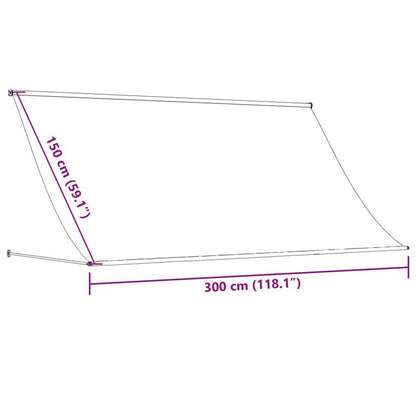 Uitschuifbare Zonwering – Terrasoverkapping – Markies – Balkonzonwering – Tuinzonwering – Waterdicht & Vuilbestendig – 300x150 cm Antraciet Polyester met Staal Frame