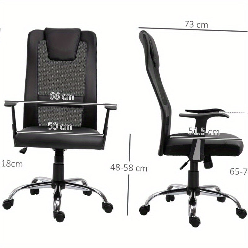 Bureaustoel – Kantoorstoel – Gamestoel – Draaistoel – Verstelbare Stoel – Ergonomisch Ontwerp – Verstelbare Armleuningen – Max. 120 kg – Zwart