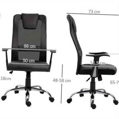 Bureaustoel – Kantoorstoel – Gamestoel – Draaistoel – Verstelbare Stoel – Ergonomisch Ontwerp – Verstelbare Armleuningen – Max. 120 kg – Zwart