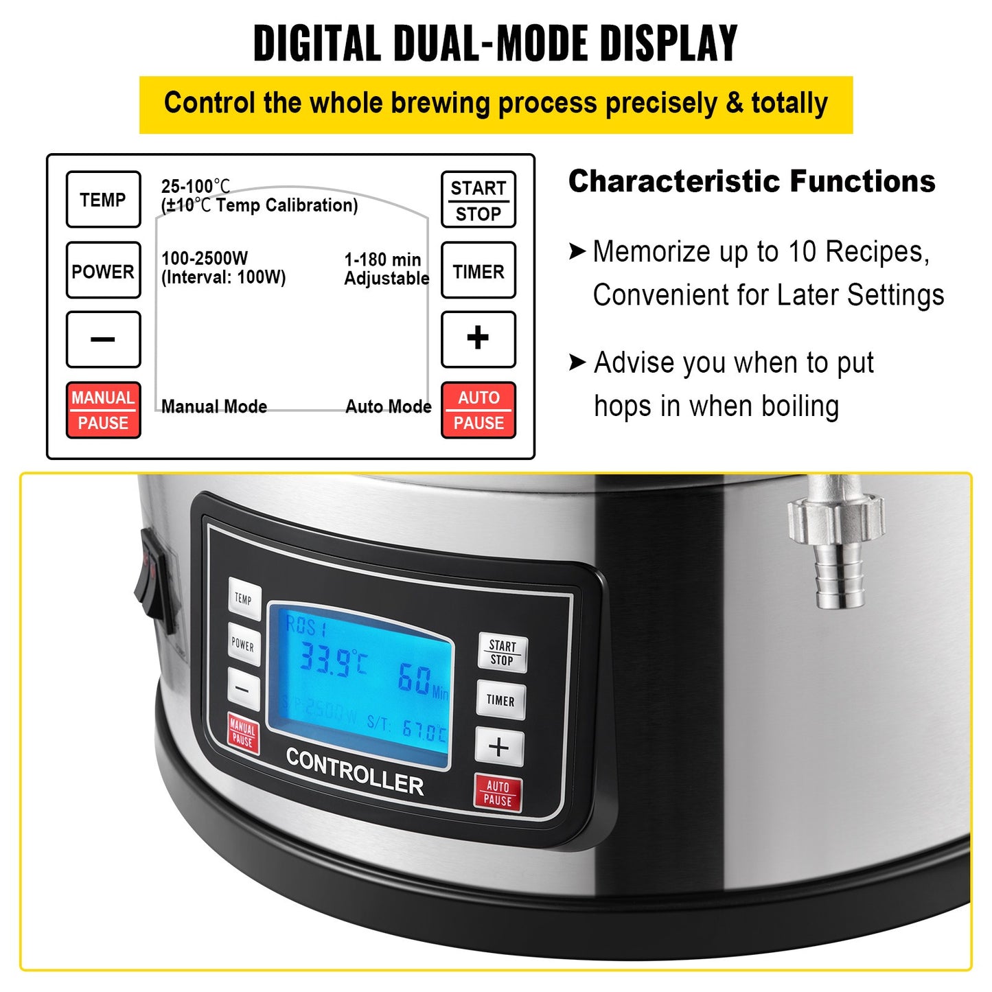 Elektrisch Bierbrouwstation – Bierbrouwsysteem – Bierbrouwketel – All-in-One Brouwinstallatie – Homebrew Kit – 30 Liter RVS Ketel – Programmeerbare Maischstappen & Circulatiepomp
