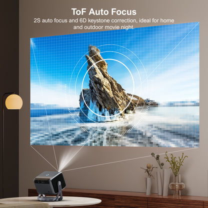 Beamer – Projector – Mini Beamer – Draagbare Beamer – Thuisbioscoop – Full HD 1080P – Android TV 11.0 – 600 ANSI Lumen HDR+HLG