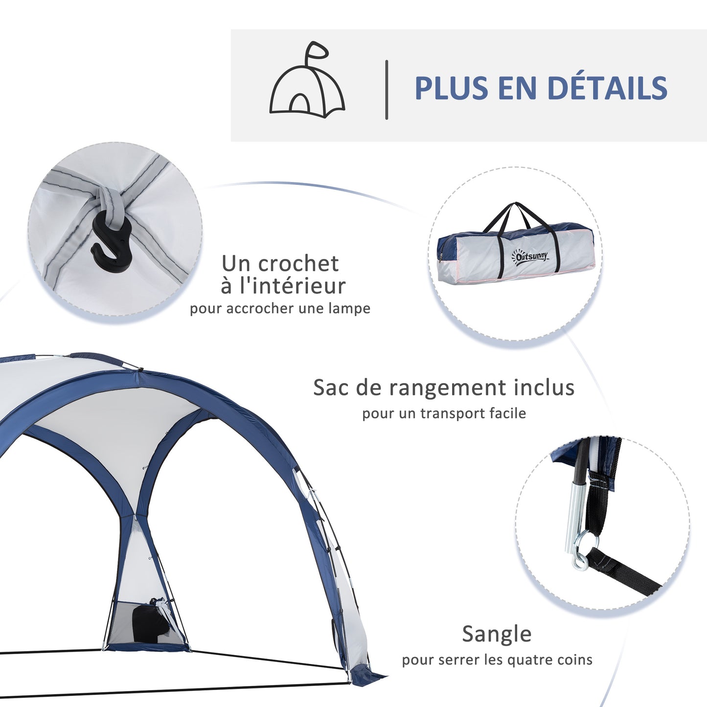 Gezinstent – Campingtent – Familie Tent – Bivak Tent – Outdoor Shelter – Ruime Dome Tent voor 6-8 Personen – 4 Ritssluitingen Met Ventilatie