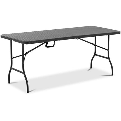 Foldable Garden Catering Table, 150 kg Capacity, 1830 x 750 x 740 mm, Black