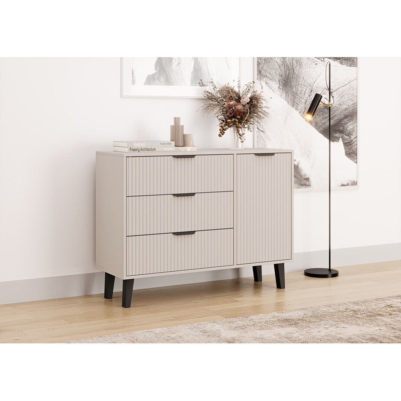 Dressoir – Ladenkast – Opbergkast – Meubel – Kast – Cashmere Beige – Compact Slank Design – Textuur Fronten