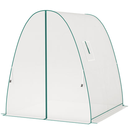 Boogkas – Tuinkas – Kweekkas – Kas – Groentekas – Wit – 1,8 x 1,8 x 2 Meter – Ventilatieraampjes en Zandzakken voor Extra Stabiliteit