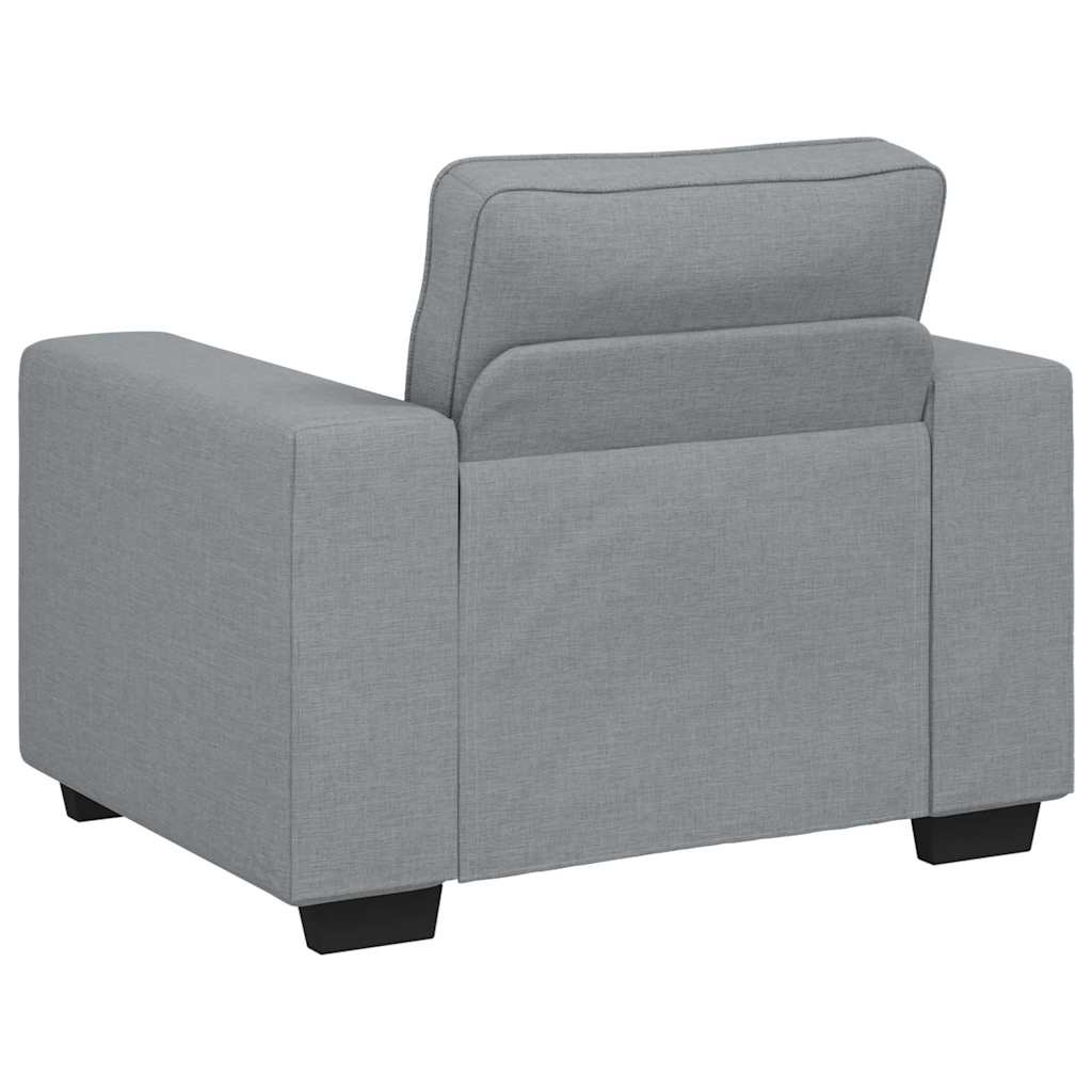 Bankenset – Loungeset – Zithoek – Bankcombinatie – Hoekbank – Polyester Bekleding – Robuust Metaal-Houten Frame – Grijs