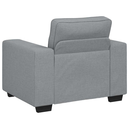 Bankenset – Loungeset – Zithoek – Bankcombinatie – Hoekbank – Polyester Bekleding – Robuust Metaal-Houten Frame – Grijs