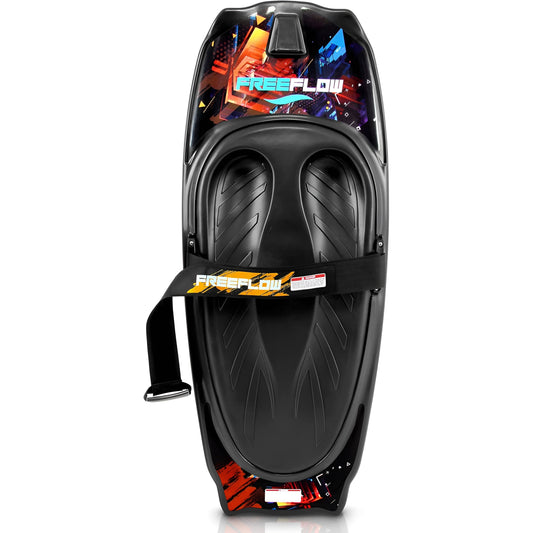 Kneeboard – Watersportboard – Knieplank – Waterboard – Surfboard – Zwart/rood – Lichtgewicht & Duurzaam PVC – Verstelbare Veiligheidsriem