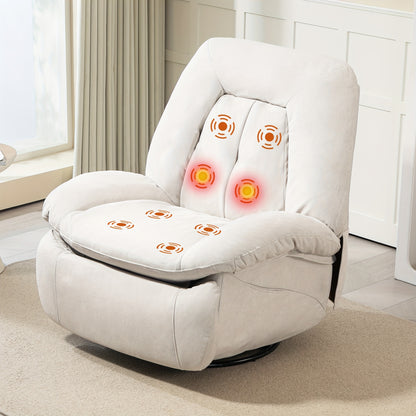 DYHOME Pink Modern Single Lounge Sofa Power Recliner - Swivel Massage Chair with USB Port, Rocking Function, Side Pockets & Storage Bag, Ergonomic Design for Living Room or Bedroom, Durable Polyester Fabric, Easy Assembly, Re