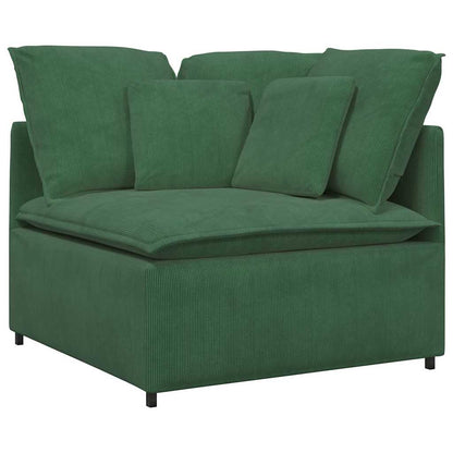 Hoekbank – Modulaire Bank – Loungebank – Sofa – Zithoek – Donkergroen – Corduroy Stof – Stevig Metalen Frame