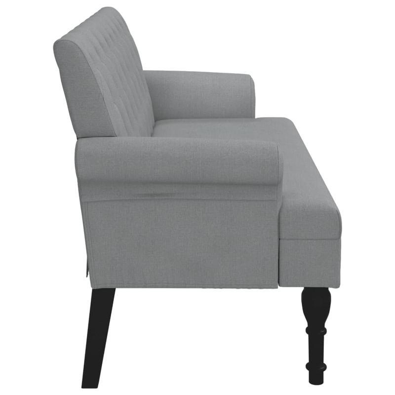 Bankstel – Zitsalon – Zitbank – Sofa – 2-zitsbank – Lichtgrijs – Hardhouten Frame – Stofbekleding – 120x62x75,5 cm – Comfortabele Rugleuning