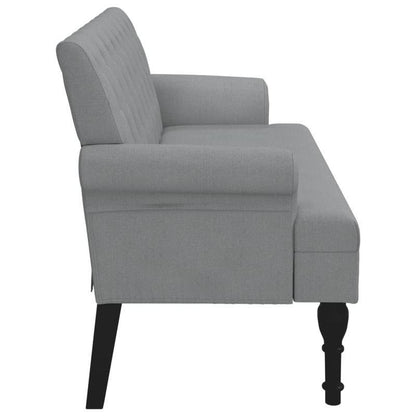 Bankstel – Zitsalon – Zitbank – Sofa – 2-zitsbank – Lichtgrijs – Hardhouten Frame – Stofbekleding – 120x62x75,5 cm – Comfortabele Rugleuning