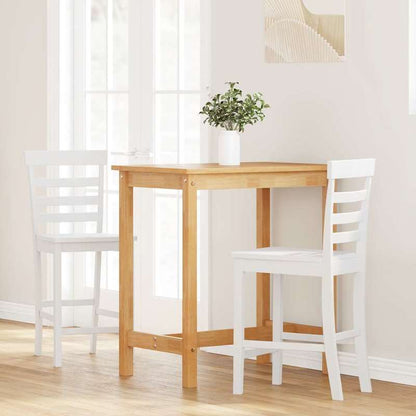 Barstoel – Barkruk – Barstoelen – Keukenstoel – Barkrukken – Set Van 2 – Wit – Massief Hout – Met Rugleuning – Eenvoudig In Elkaar Te Zetten